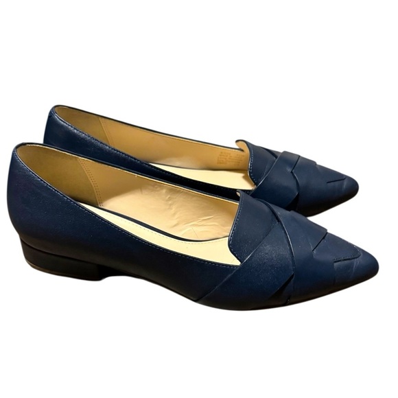 Cole Haan Camila Skimmer Flat in Marine Blue Leather Women sz 5.5 Closed toe - Picture 5 of 10